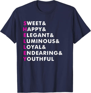 Shelley Name Shirt Personalized Gift T-Shirt - T-Shirt | Navy