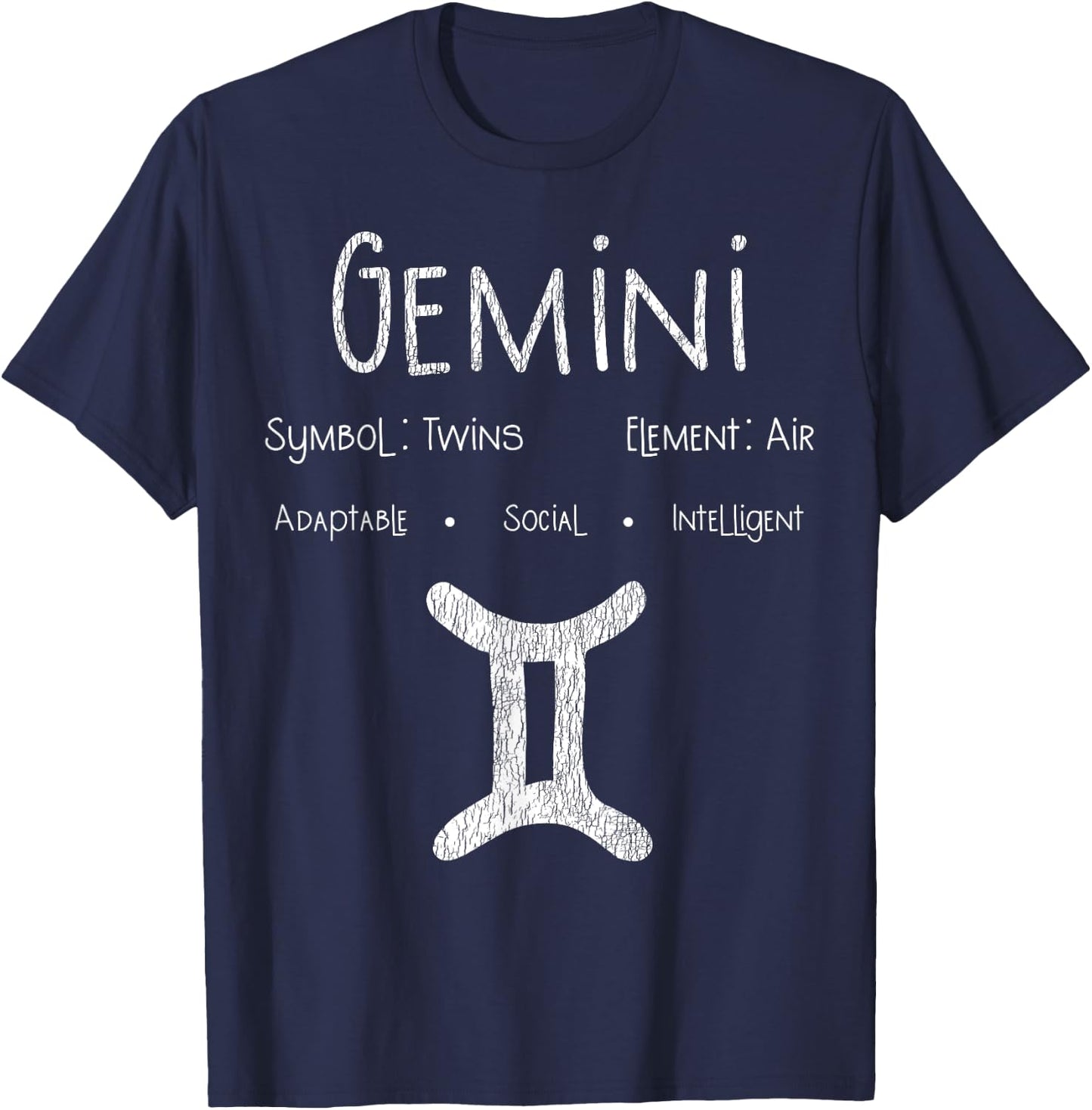 Vintage Gemini Birthday Horoscope Zodiac Sign Astrology Bday T-Shirt - T-Shirt | Navy