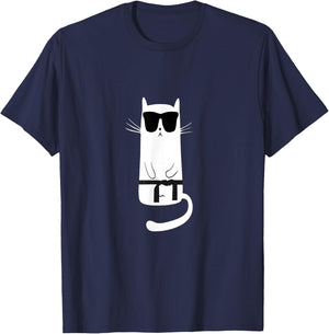 Funny Cat Wearing Sunglasses Karate Judo Black Belt T-Shirt - T-Shirt | Navy