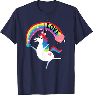 Disney and Pixar’s Inside Out Rainbow Unicorn Love T-Shirt - T-Shirt | Navy