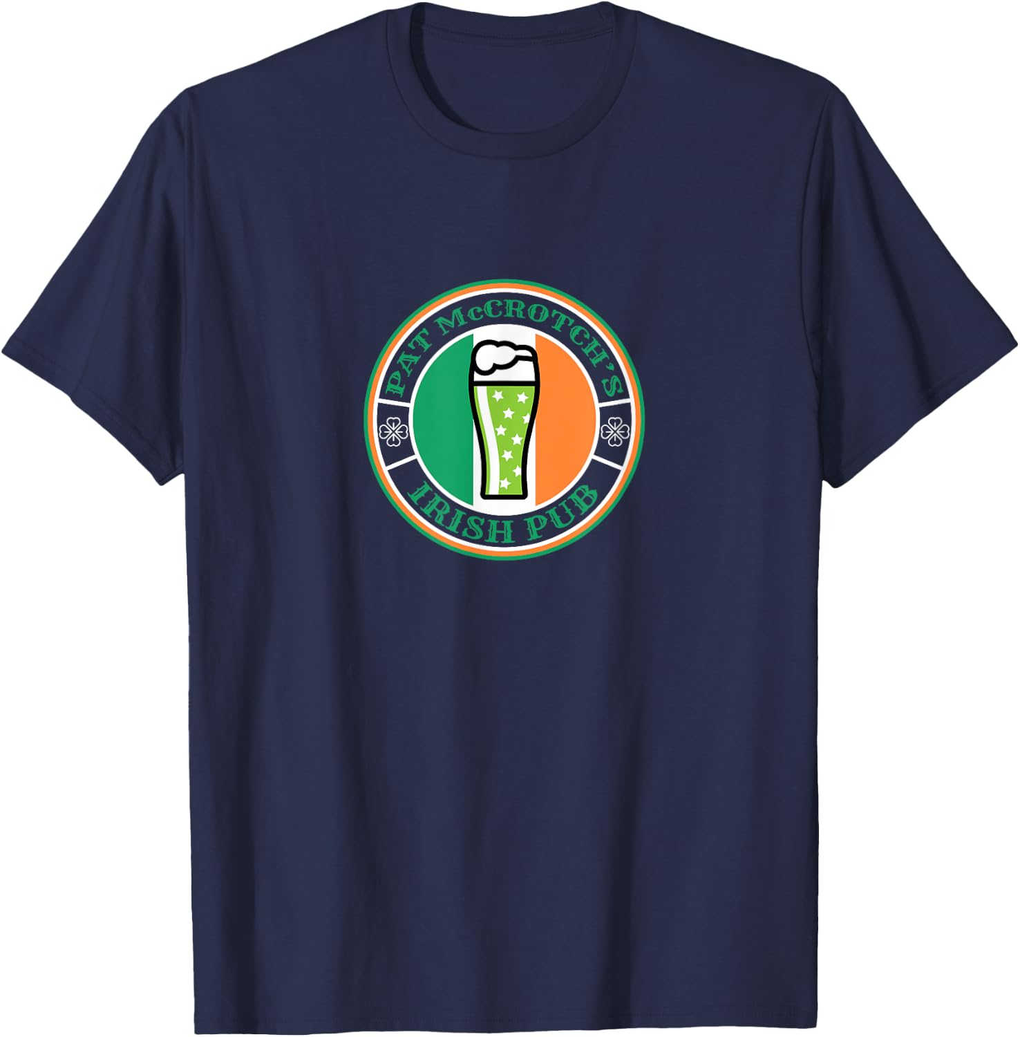 Pat McCrotch's Irish Pub Green Beer St Patricks Day Drinking T-Shirt - T-Shirt | Navy