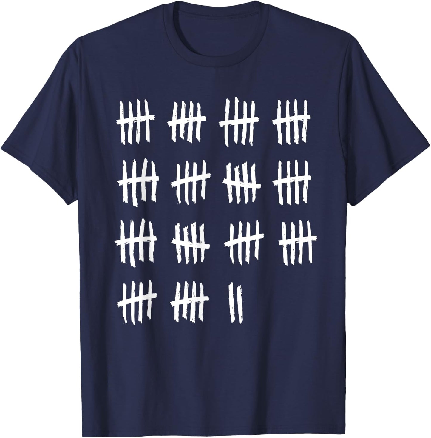 72nd Birthday Outfit 72 Years Old Tally Marks Anniversary T-Shirt - T-Shirt | Navy
