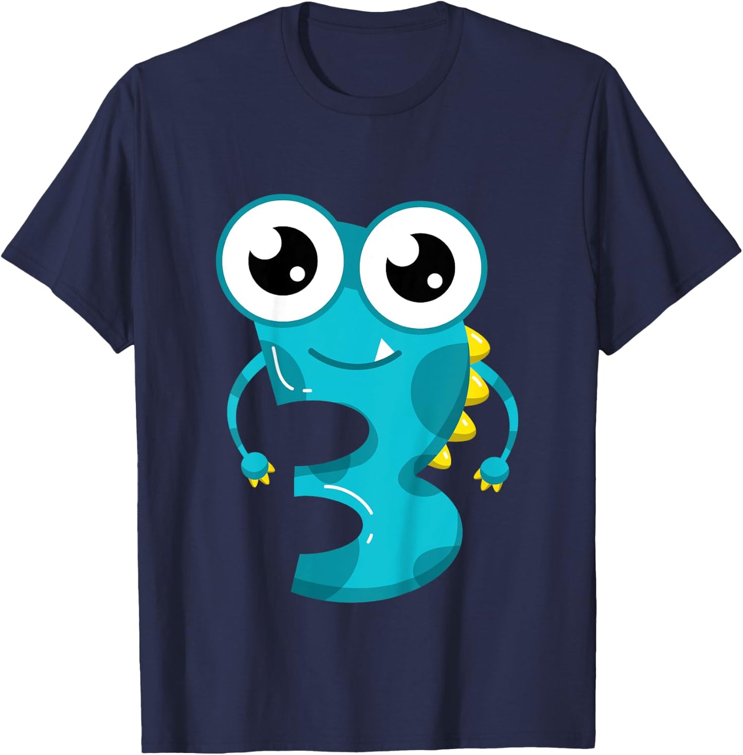Kids 3rd Birthday Monsters 3 Years Old Little Monster Gift T-Shirt - T-Shirt | Navy