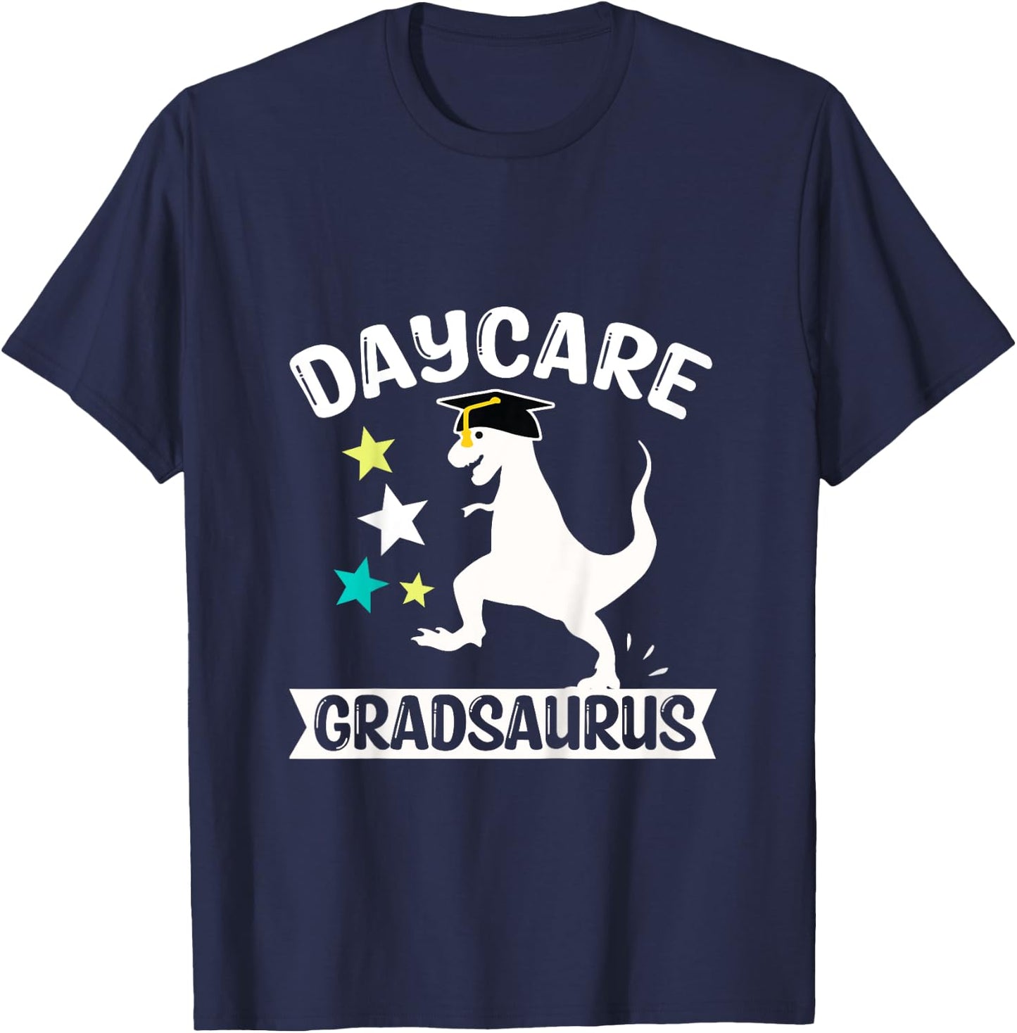 Kids Daycare Gradsaurus Dinosaur Baby Boy Daycare Graduation T-Shirt - T-Shirt | Navy