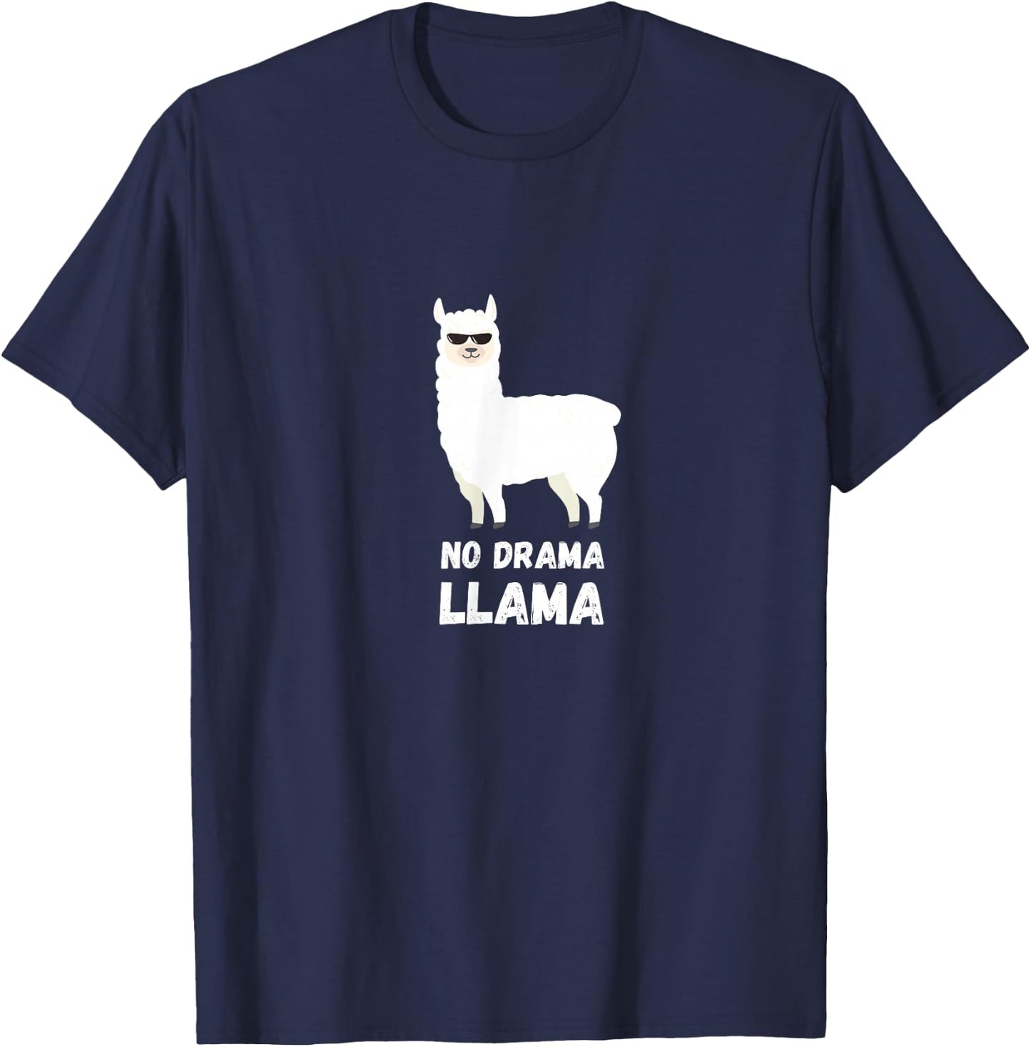 No Drama Llama Funny Llama T-Shirt - T-Shirt | Navy