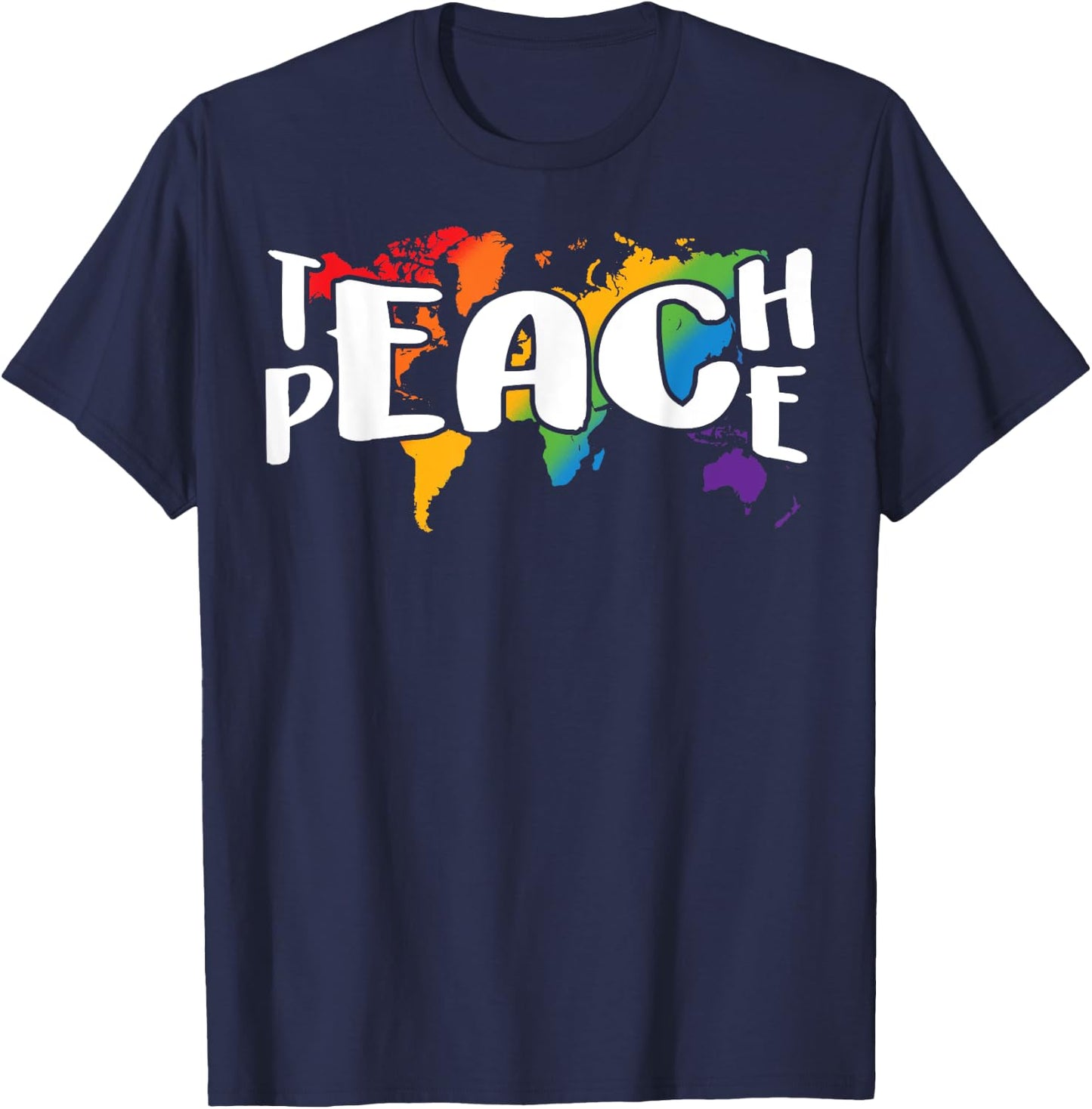 Teach Peace for Teachers and Educators T-Shirt - T-Shirt | Navy