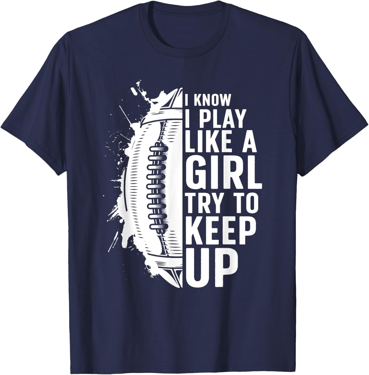 Cool Football Girls Football Player Coach Sports T-Shirt - T-Shirt | Navy