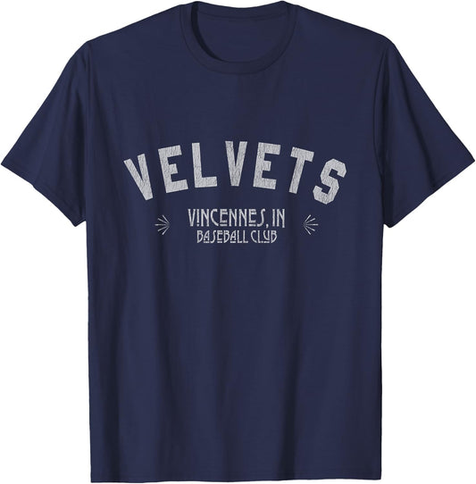 Vincennes Velvets Old School Baseball T-Shirt - T-Shirt | Navy