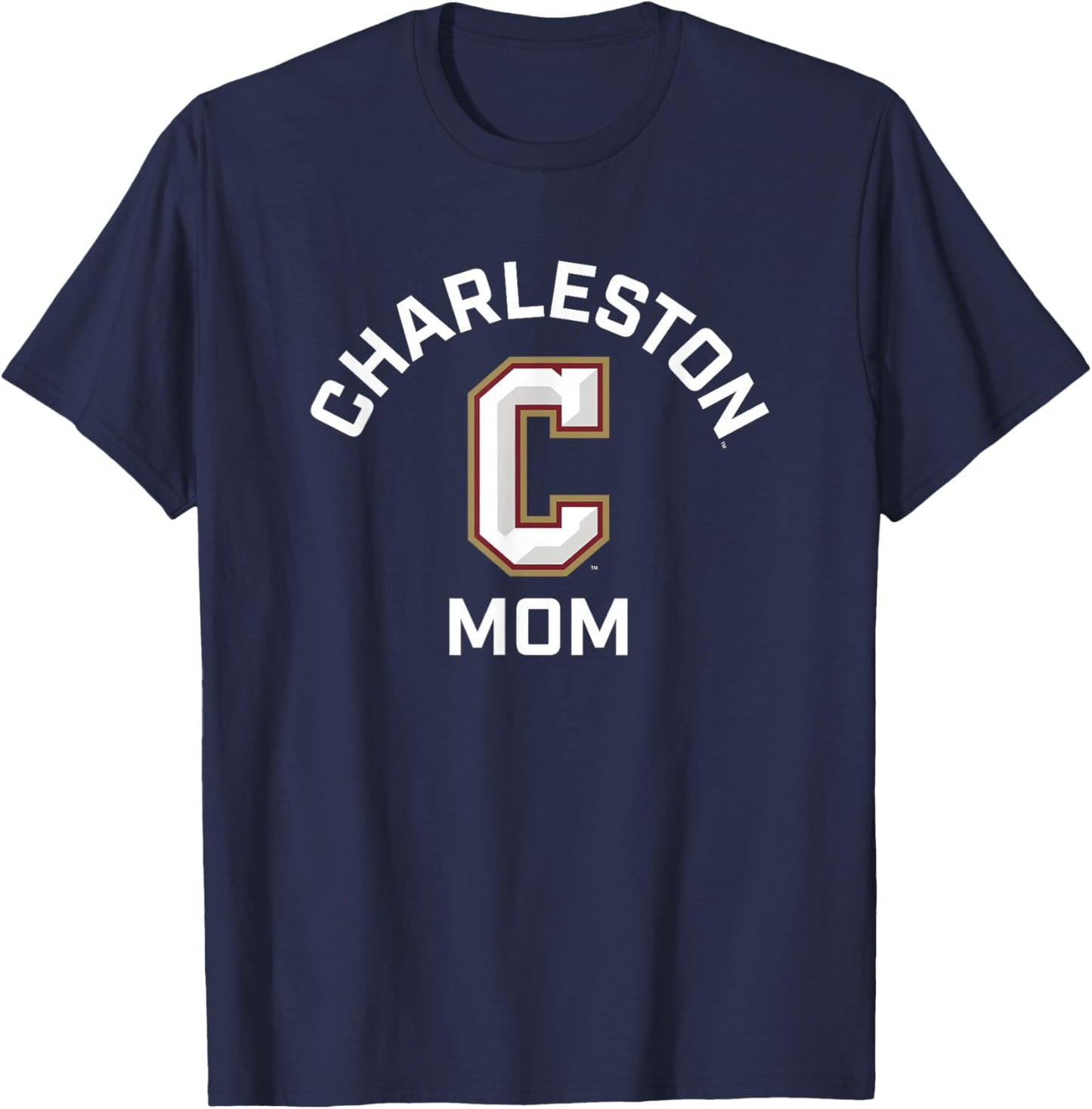 College of Charleston Cougars Arched Mom T-Shirt - T-Shirt | Navy