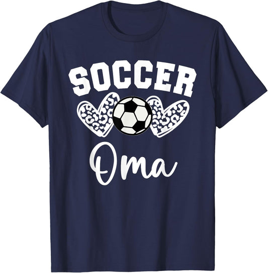 Soccer Oma Matching Family Soccer T-Shirt - T-Shirt | Navy