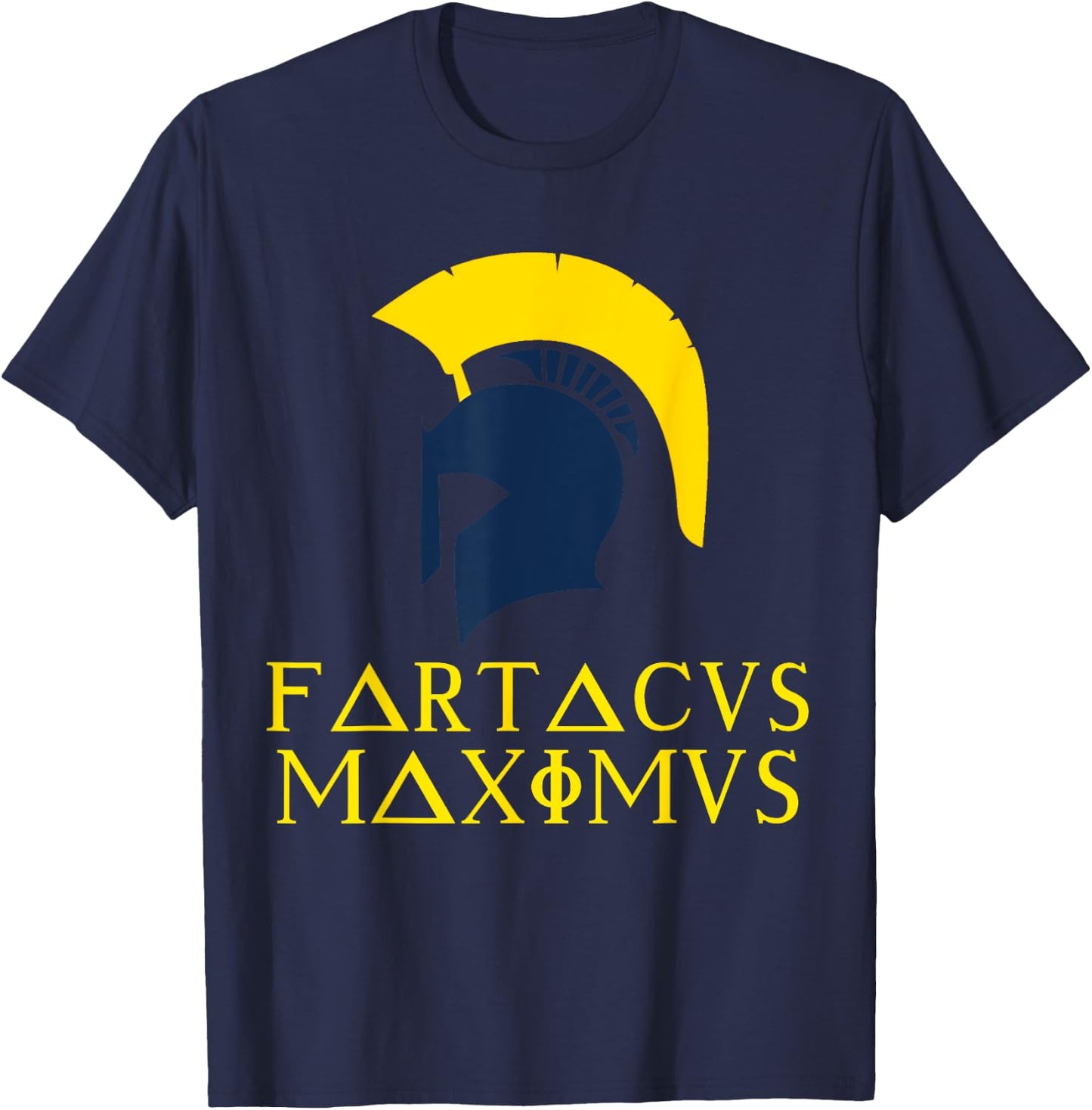 Fartacus Shirt Maximus Farting Spartan Warrior Cool T-Shirt - T-Shirt | Navy