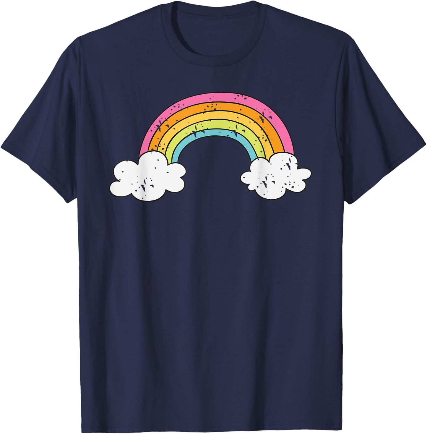Cool Elegant Rainbow Vintage Retro 80's Style Gift T-Shirt - T-Shirt | Navy