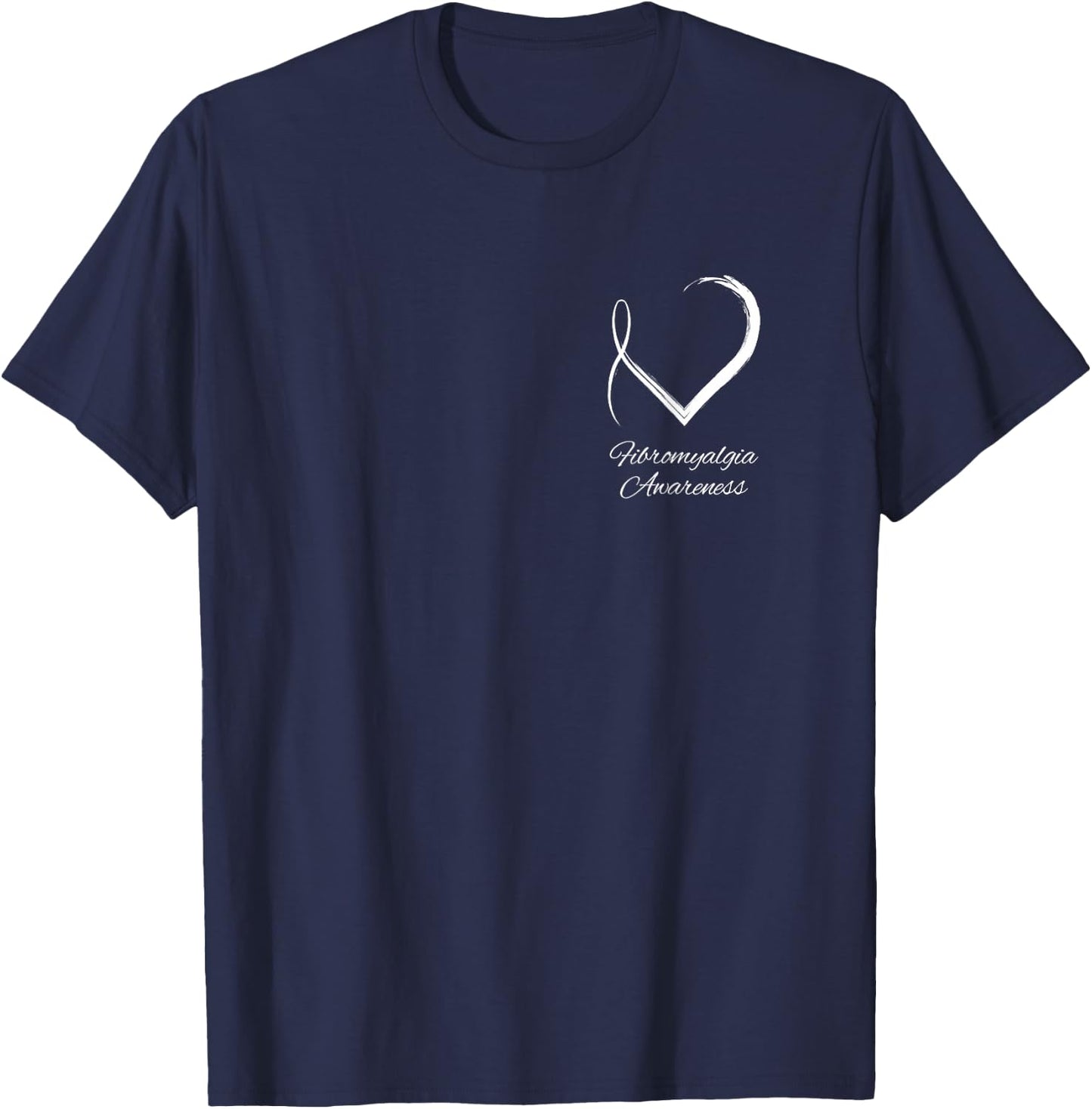 Subtle Fibromyalgia Heart, Fibromyalgia Awareness T-Shirt - T-Shirt | Navy