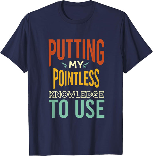 Funny Trivia Knowledge, Brain Quiz, Quiz Design T-Shirt - T-Shirt | Navy