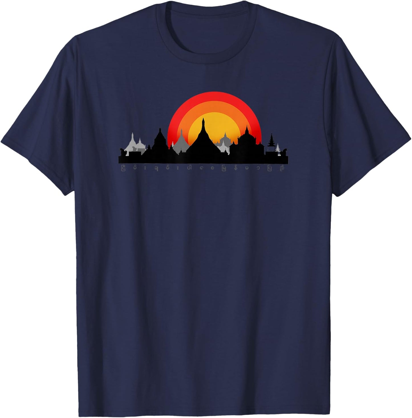 Bless to be peaceful Myanmar(A003) - Gift/Political T-Shirt - T-Shirt | Navy