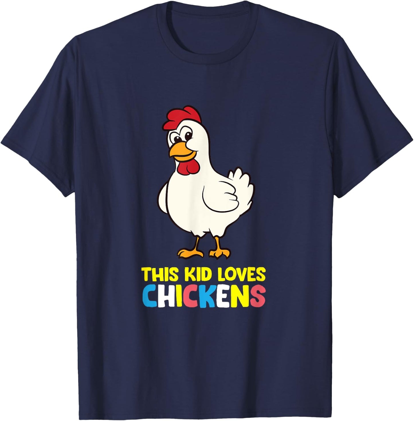 This Kid Loves Chickens T-Shirt - T-Shirt | Navy