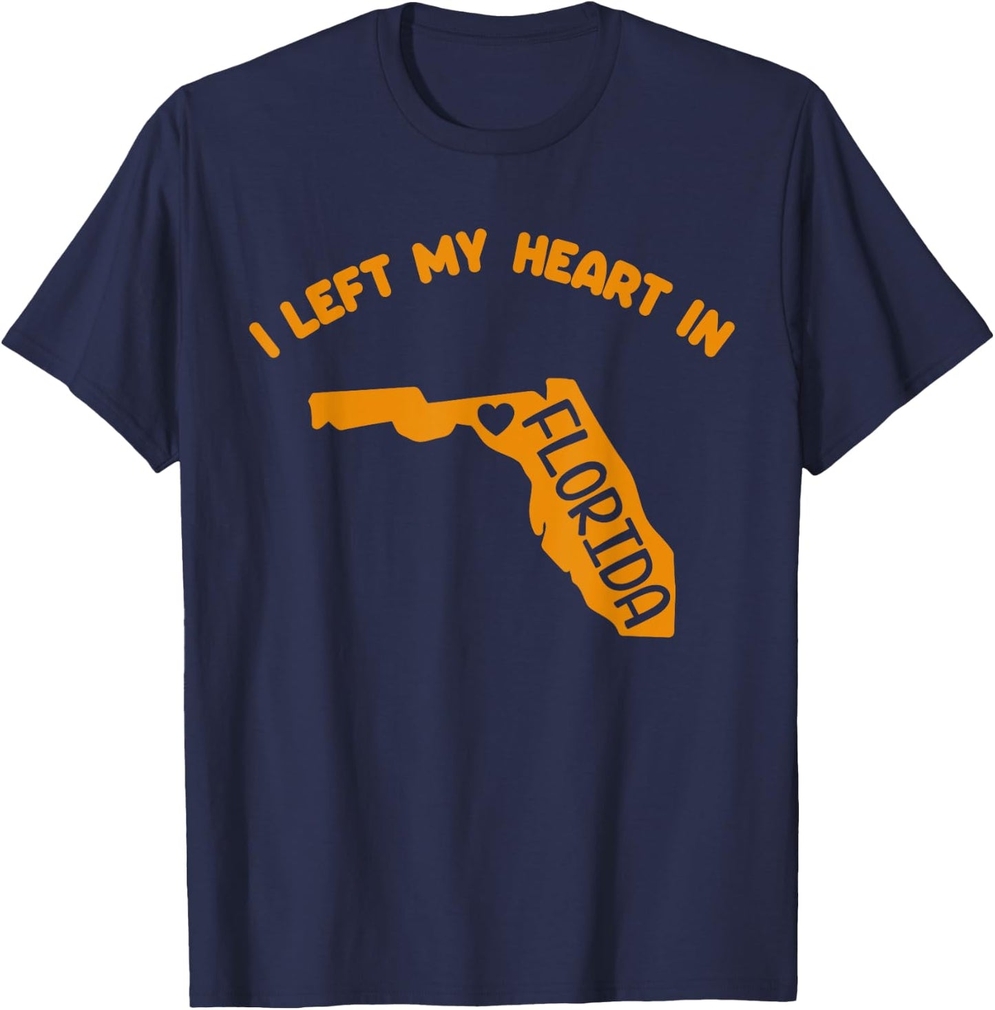 I Left My Heart In Florida US Vintage State Home American FL T-Shirt - T-Shirt | Navy