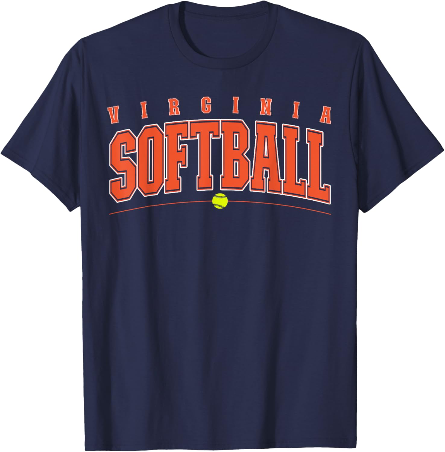Virginia Softball Vintage Retro Design T-Shirt - T-Shirt | Navy