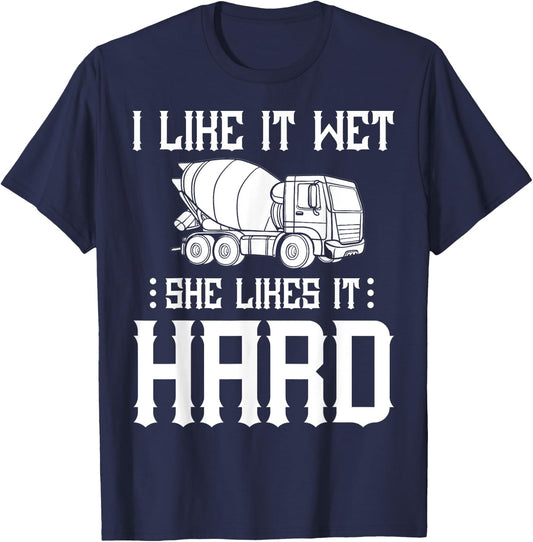 Concrete Finisher Worker Gift Cement Mixer Truck Driver T-Shirt - T-Shirt | Navy