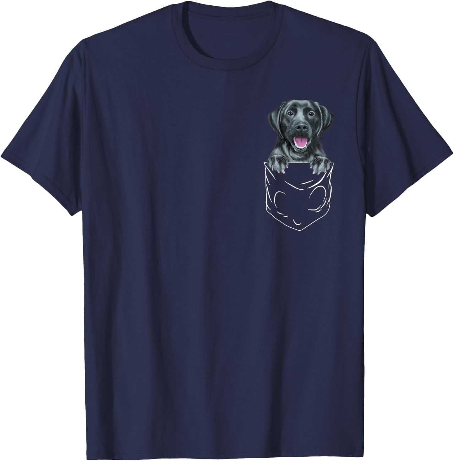 Dog In Pocket Black Labrador Retriever Funny Dog Lover Men Women Kids T-Shirt - T-Shirt | Navy