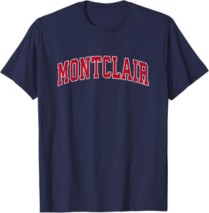 Montclair California CA Vintage Sports Design Red Design T-Shirt - T-Shirt | Navy