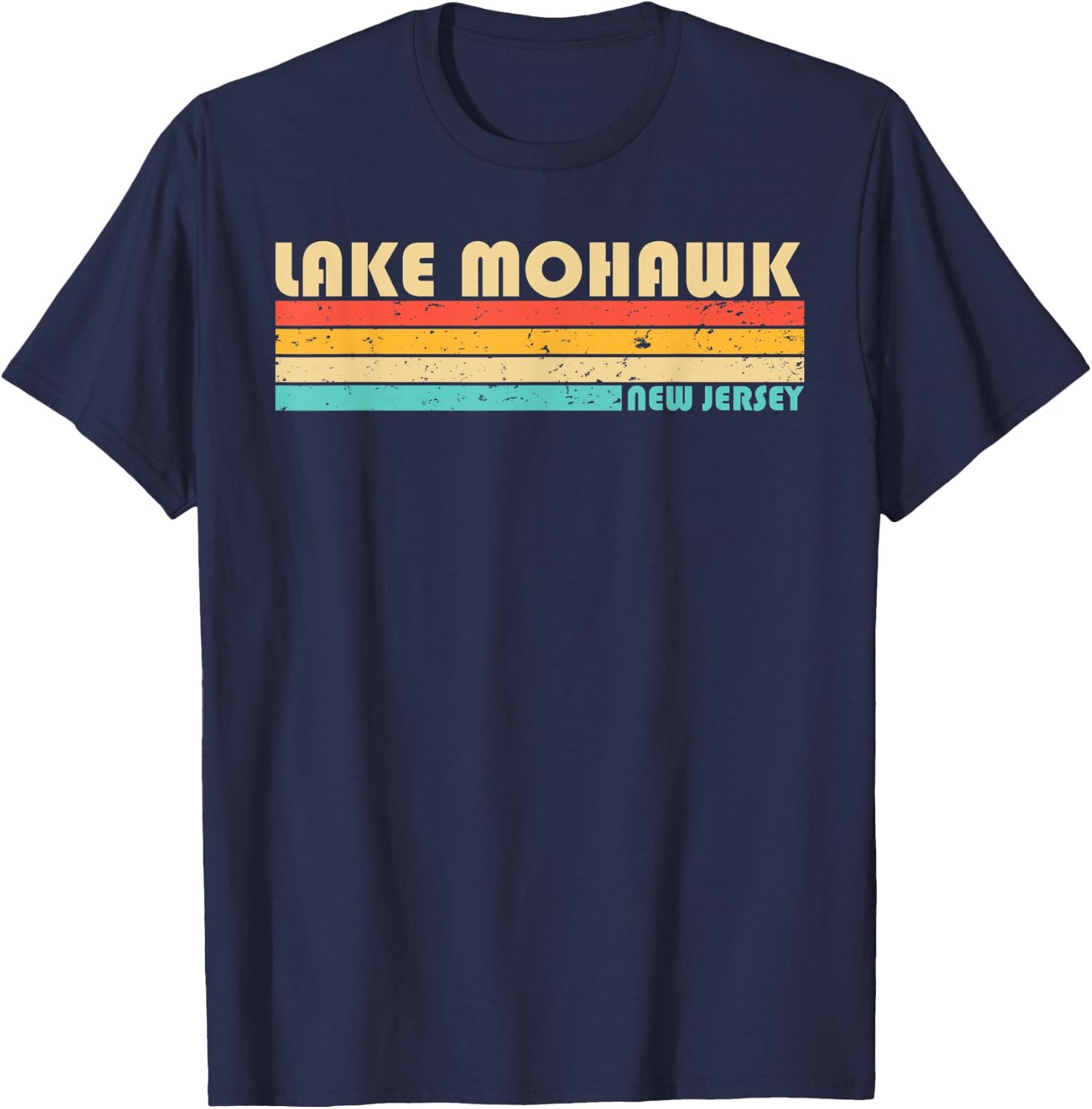LAKE MOHAWK NEW JERSEY Funny Fishing Camping Summer Women Kids T-Shirt - T-Shirt | Navy