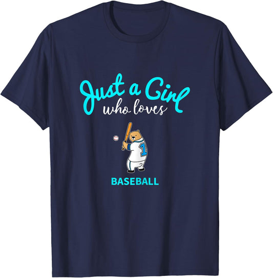 Baseball Shirt for Girls | Kids Baseball T-Shirt - T-Shirt | Navy