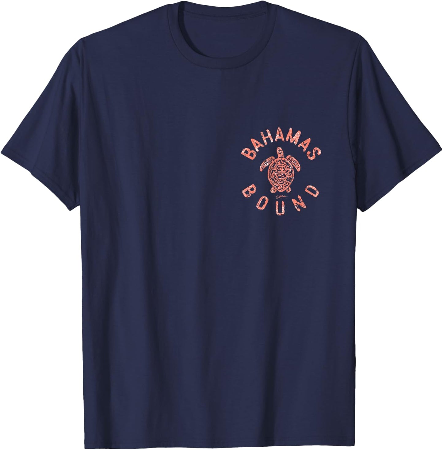 JCombs: Bahamas Bound Sea Turtle, Beach (2-Sided) T-Shirt - T-Shirt | Navy