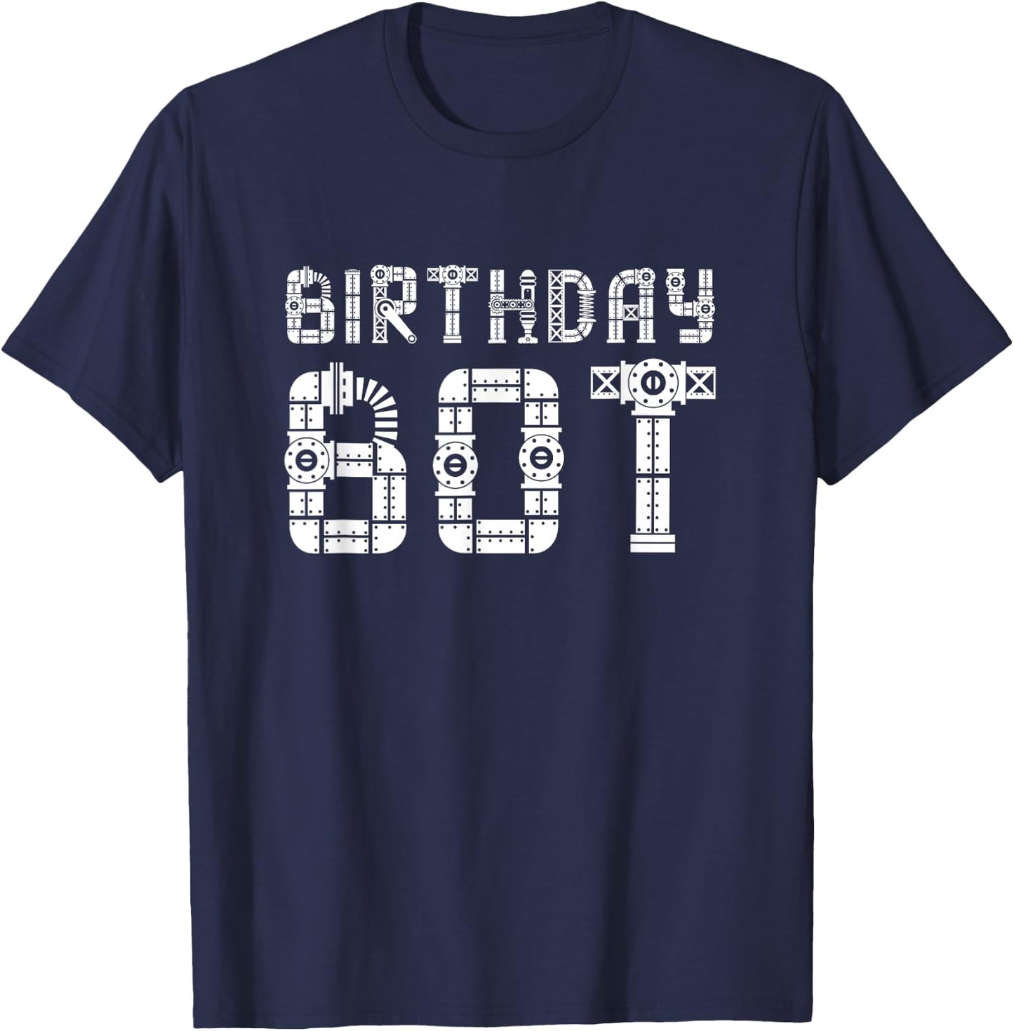 Birthday Bot | Robot Birthday T-Shirt - T-Shirt | Navy