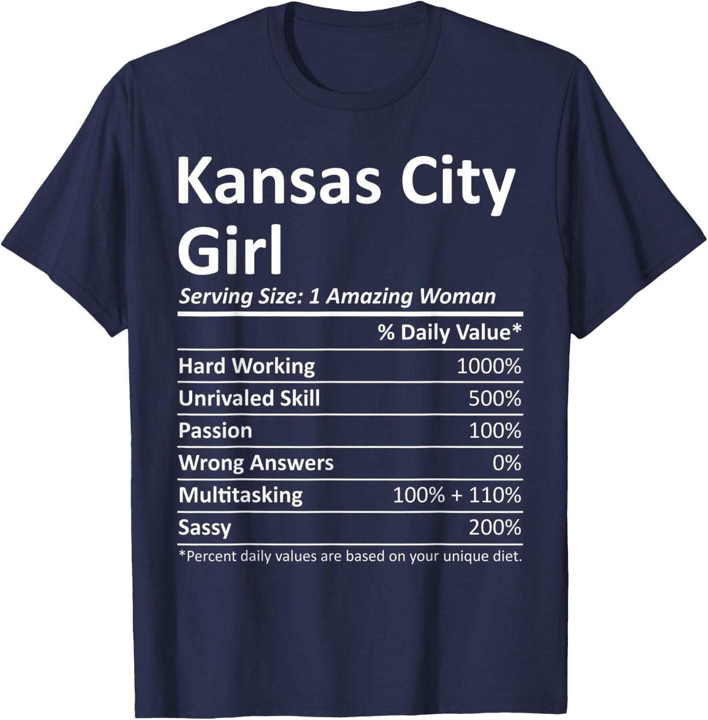 KANSAS CITY GIRL KS KANSAS Funny City Home Roots USA Gift T-Shirt - T-Shirt | Navy