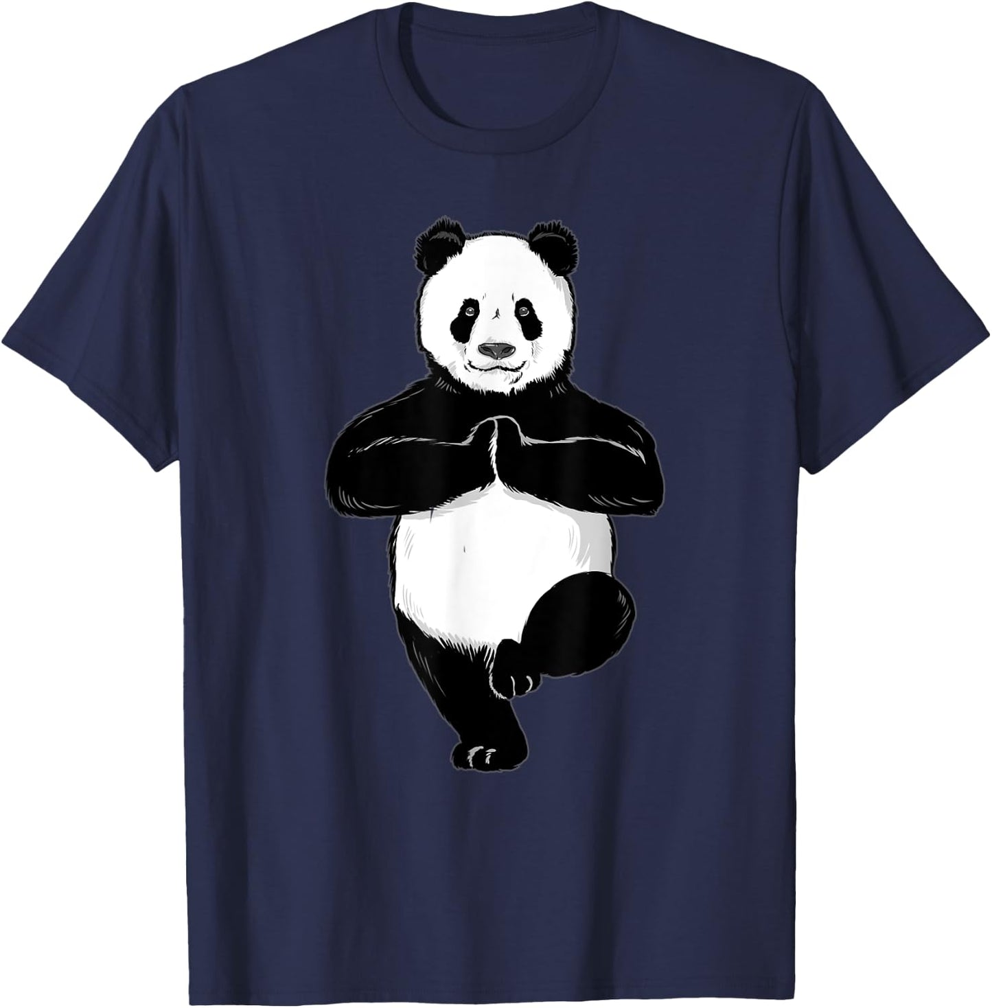 The Mountain Funny Spiritual Yoga Panda Kids Adults T-Shirt - T-Shirt | Navy