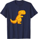 Dino T-Rex Chicken Nugget Pattern Funny Dino Tyrannosaurus T-Shirt - T-Shirt | Navy