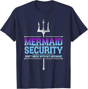 Mermaid Security Merman Merdad Mermaid Squad Fathers Day Dad T-Shirt - T-Shirt | Navy