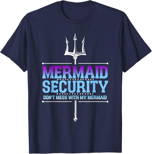 Mermaid Security Merman Merdad Mermaid Squad Fathers Day Dad T-Shirt - T-Shirt | Navy
