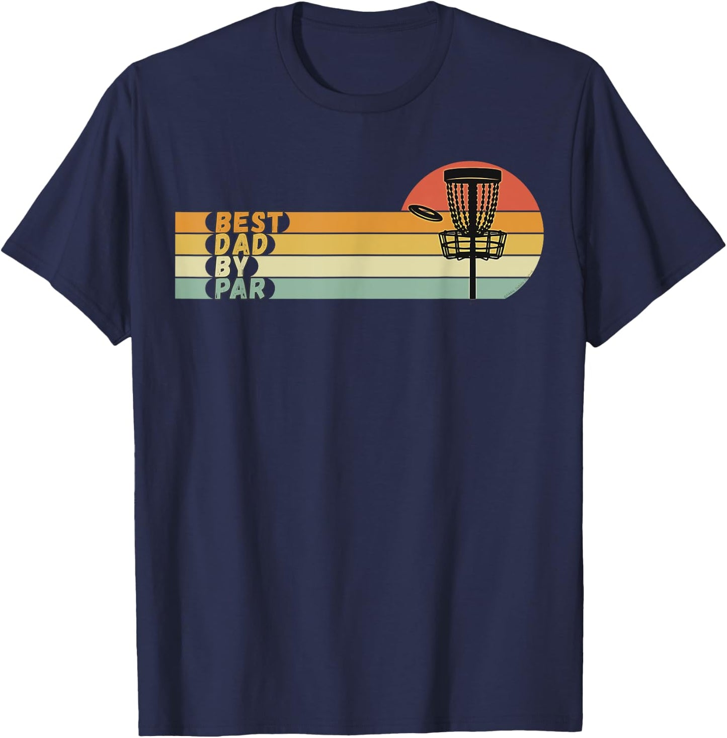 Disc Golf - Best Dad By Par - Father's Day Disc Golf T-Shirt - T-Shirt | Navy