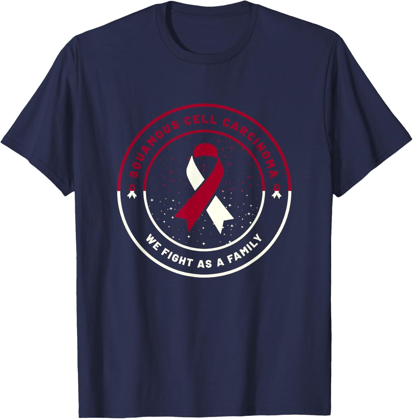 Squamous Cell Carcinoma Ribbon Awareness Family Support Gift T-Shirt - T-Shirt | Navy