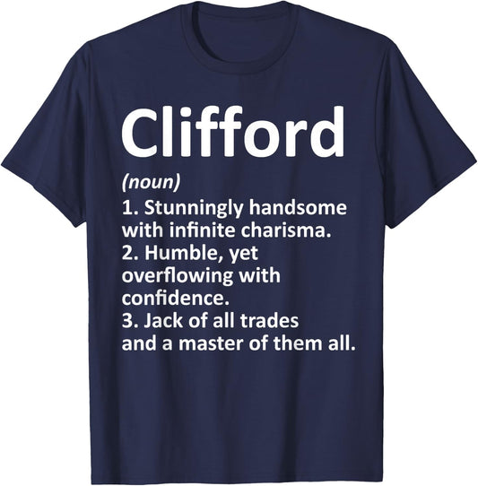 CLIFFORD Definition Personalized Name Funny Birthday Gift T-Shirt - T-Shirt | Navy