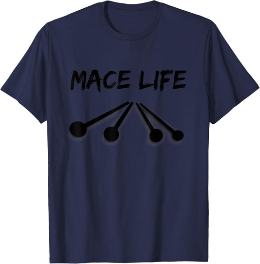 Mace Life Steel Mace Warrior Workout Fitness Paleo Strength T-Shirt - T-Shirt | Navy