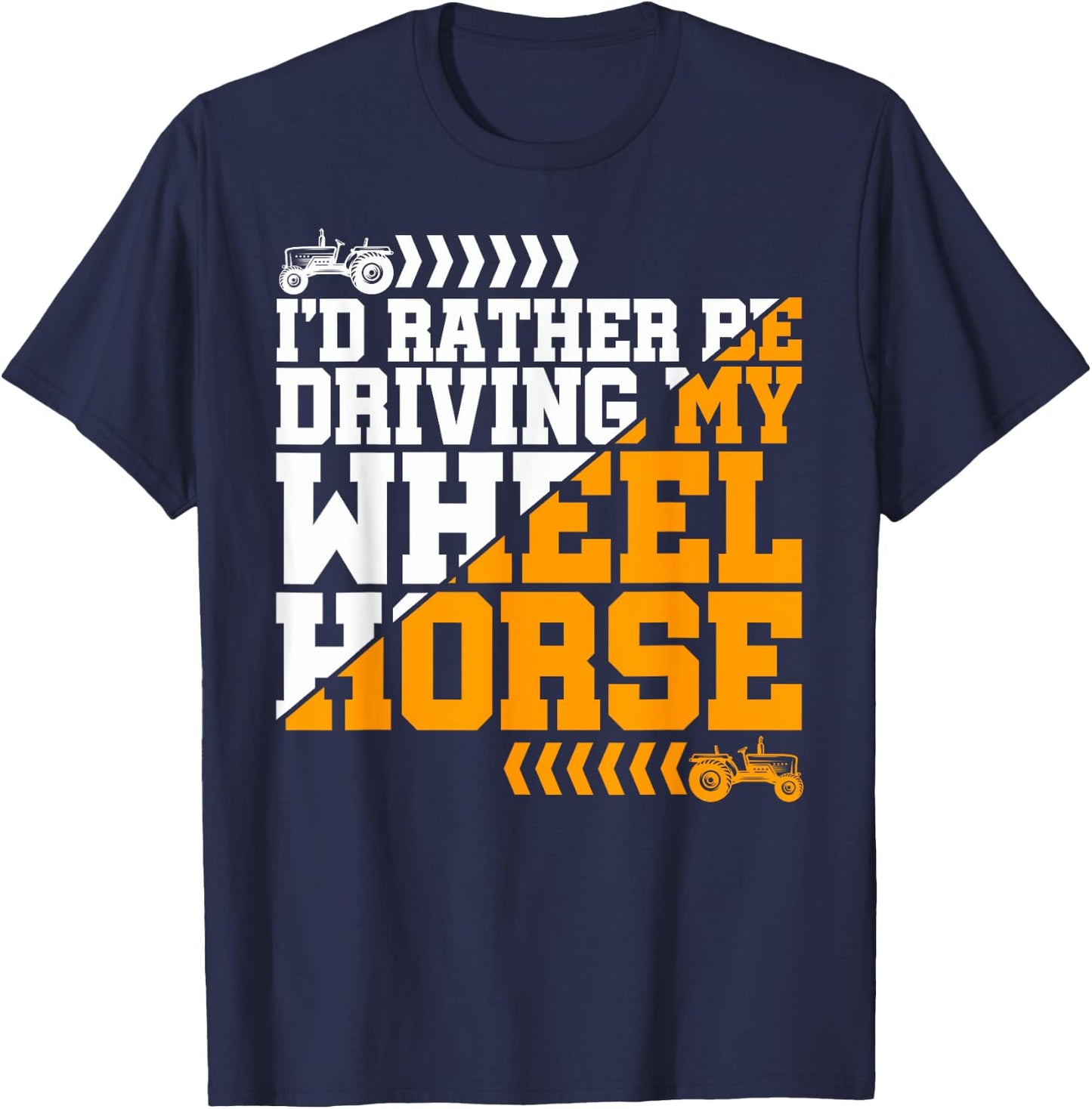 Farmer Wheel Horse Farming Tractor T-Shirt - T-Shirt | Navy