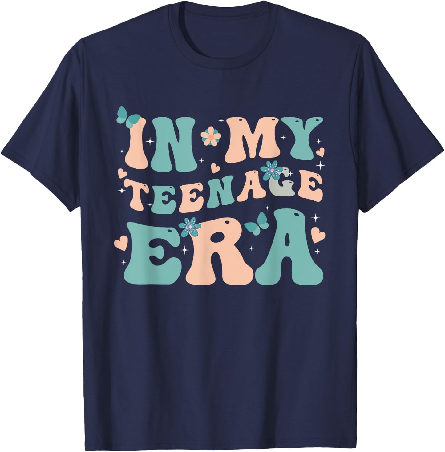 In My Teenage Era Retro Groovy 13 to 19 years Teenager T-Shirt - T-Shirt | Navy