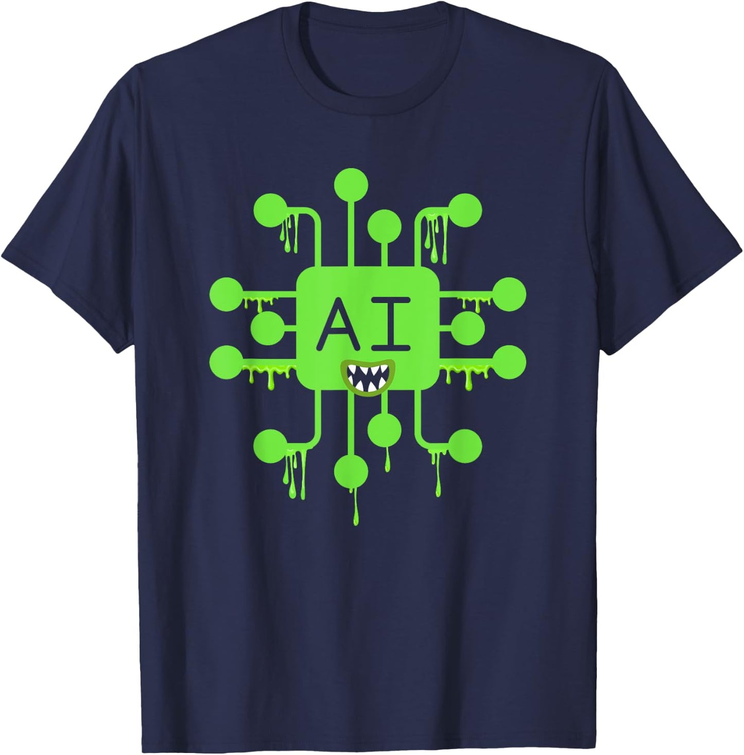 AI Monster of The Year - Artificial Intelligence Halloween T-Shirt - T-Shirt | Navy