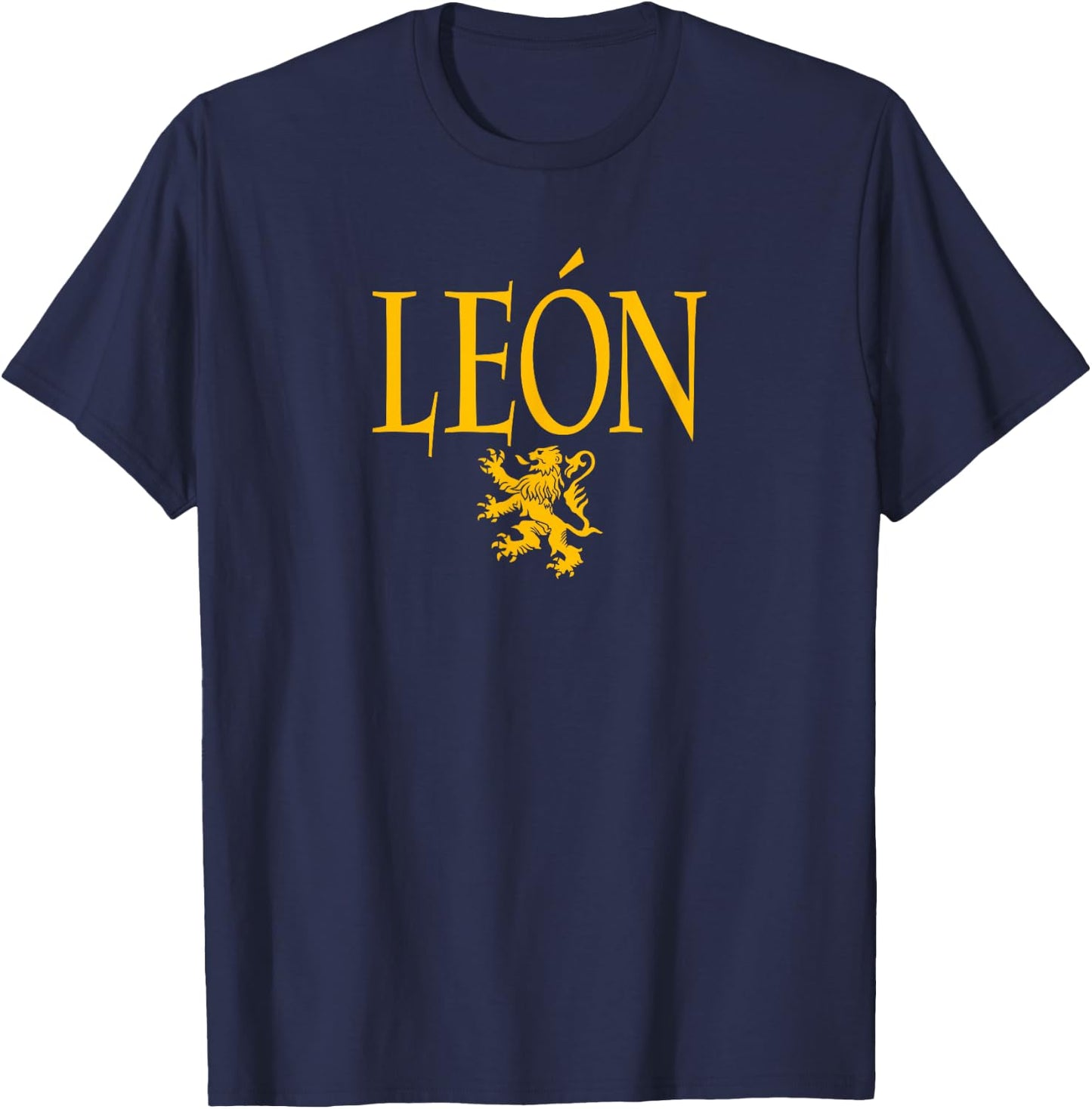 Leon Mexico Lion Amber Print T-Shirt - T-Shirt | Navy