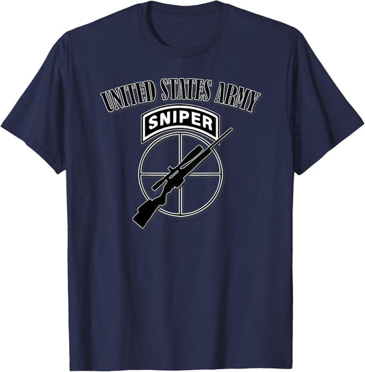 U.S. Army Sniper (Back Design) T-Shirt - T-Shirt | Navy