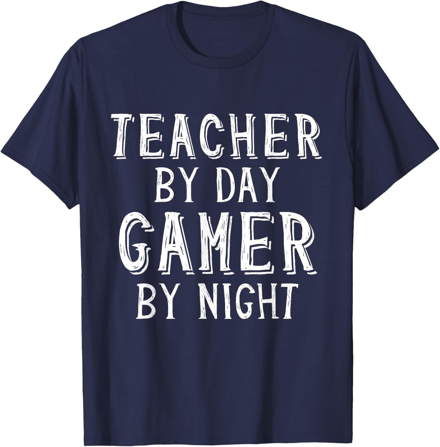 Teacher By Day Gamer By Night Funny School Gaming Teacher Women T-Shirt - T-Shirt | Navy