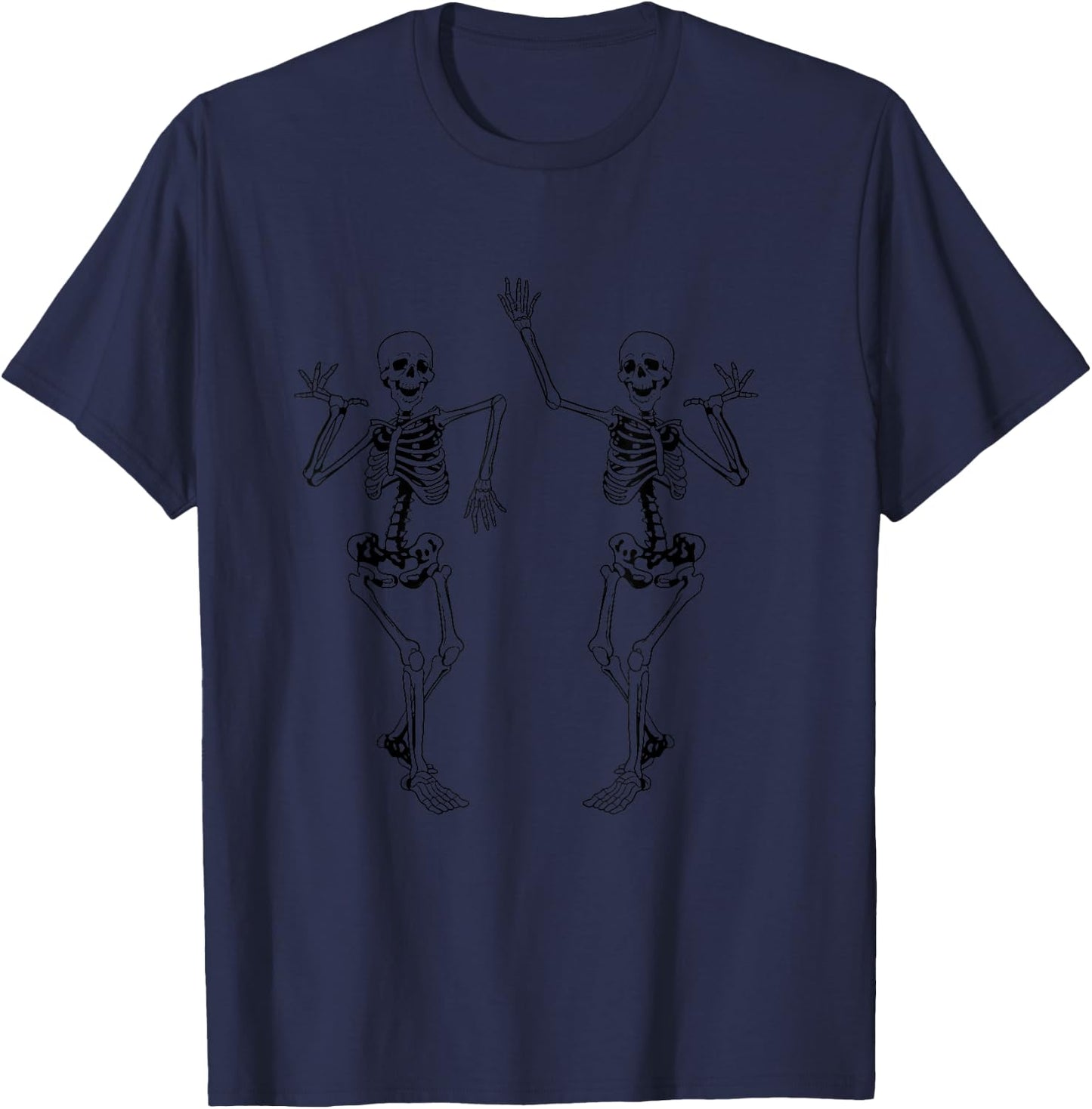 Alt Aesthetic Skeleton Dancing Dark Goth Halloween Skeletons T-Shirt - T-Shirt | Navy