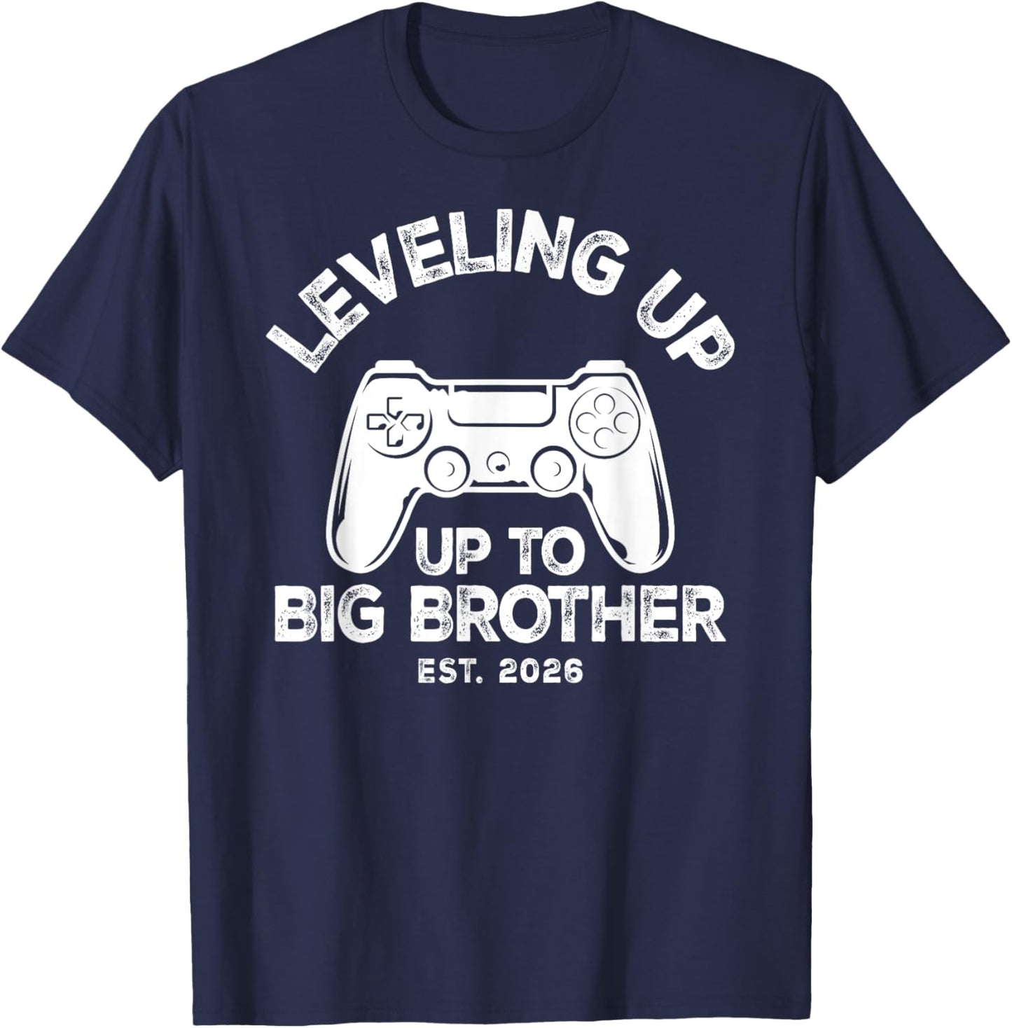 Big Bro Level Unlocked Boys Leveling Up to Big Brother 2026 T-Shirt - T-Shirt | Navy