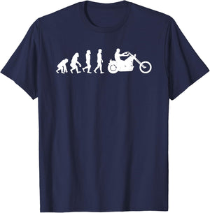 Evolution Motorcycle I Bike Chopper Motorcycle T-Shirt - T-Shirt | Navy