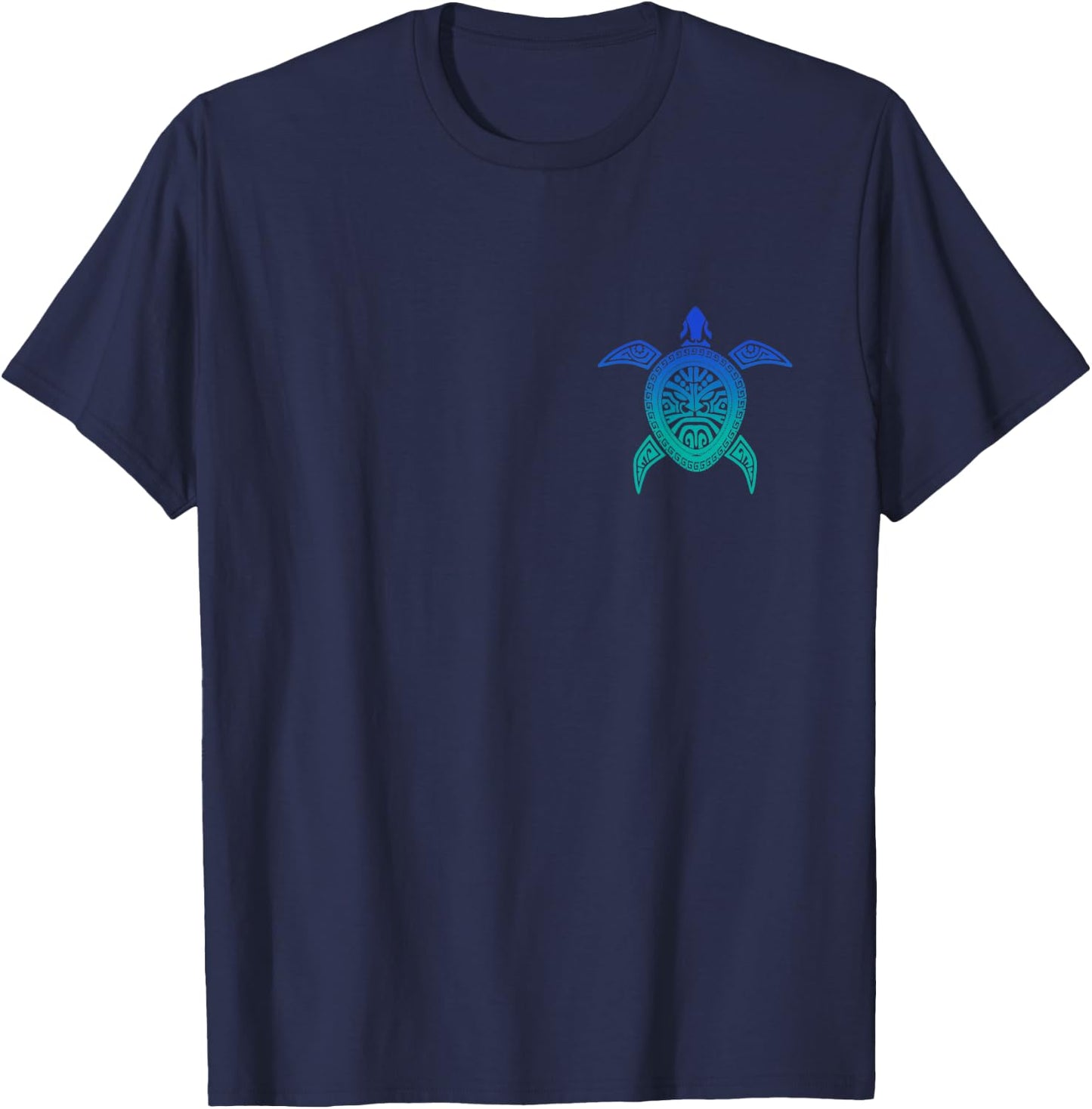 Turtle Maori Tribal Hawaii Sea Ocean Animal Diving T-Shirt - T-Shirt | Navy