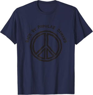 Hippie Shop Peace Back By Popular Demand Green Cotton Polyester Blend T-Shirt - T-Shirt | Navy