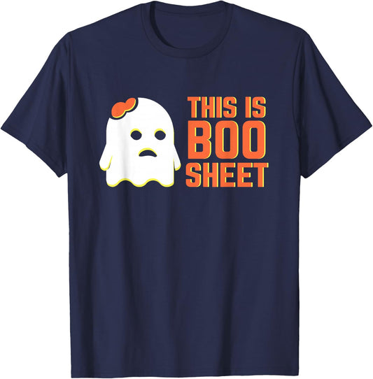 Funny Halloween Ghost This Is Boo Sheet T-Shirt - T-Shirt | Navy